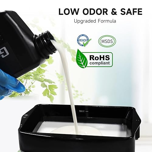 Miniatura 6 de Resina de impresora 3D lavable al agua, resina de fotopolímero de curado UV de 405 nm, resina de impresión 3D de fórmula mejorada con bajo olor y