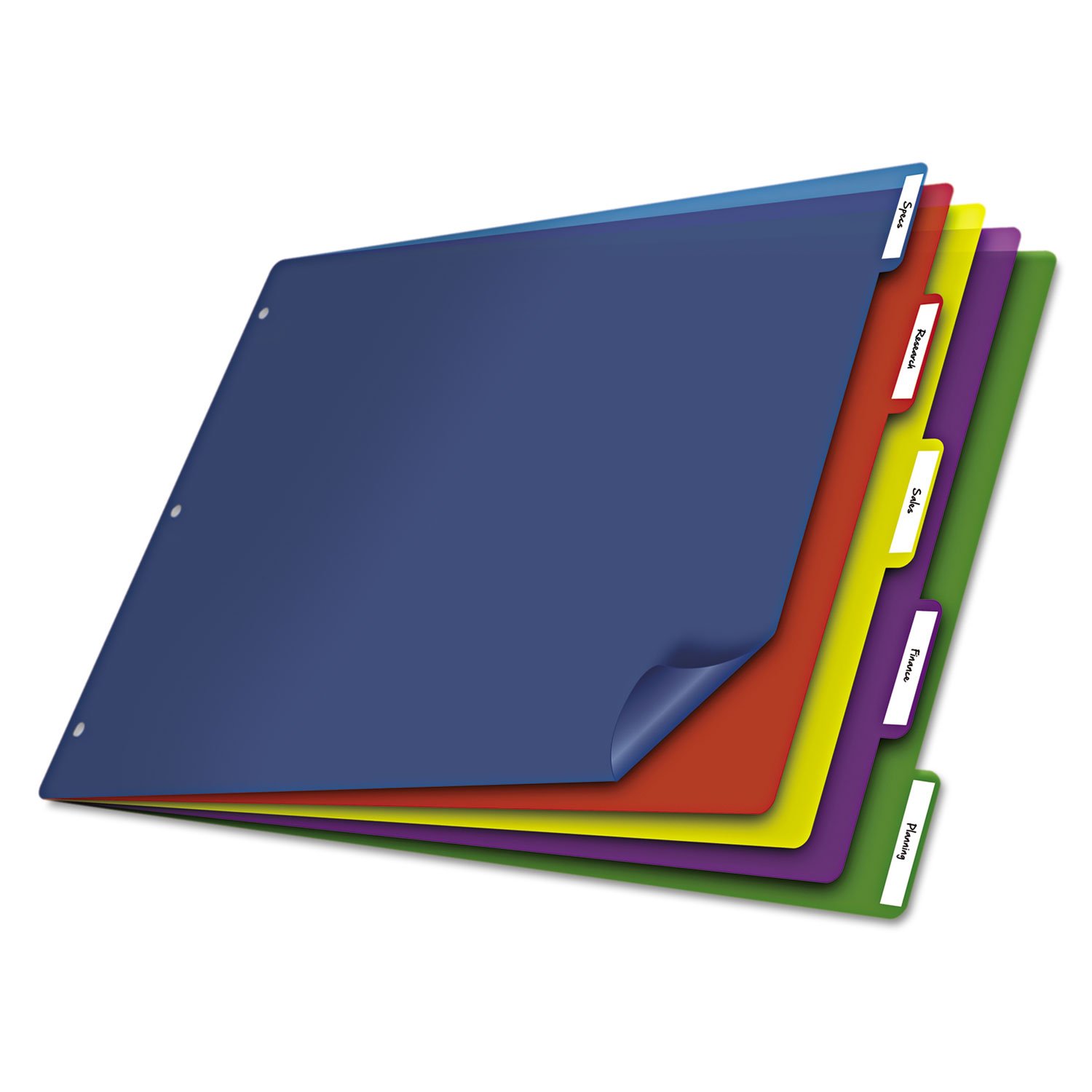 Cardinal - Poly Index Dividers, w/Labels, 5-Tab, 11"x17", Multi, Sold as 1 Set, CRD84250