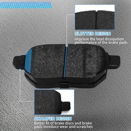 Image of Brake Pads Rear Set Compatible with Le-xus CT 200h Pontiac Vibe, Scion iM tC xB, Toyota Avalon Hybrid Corolla iM Matrix Prius Prime Yaris Rear Brakes Semi-Metallic D1354