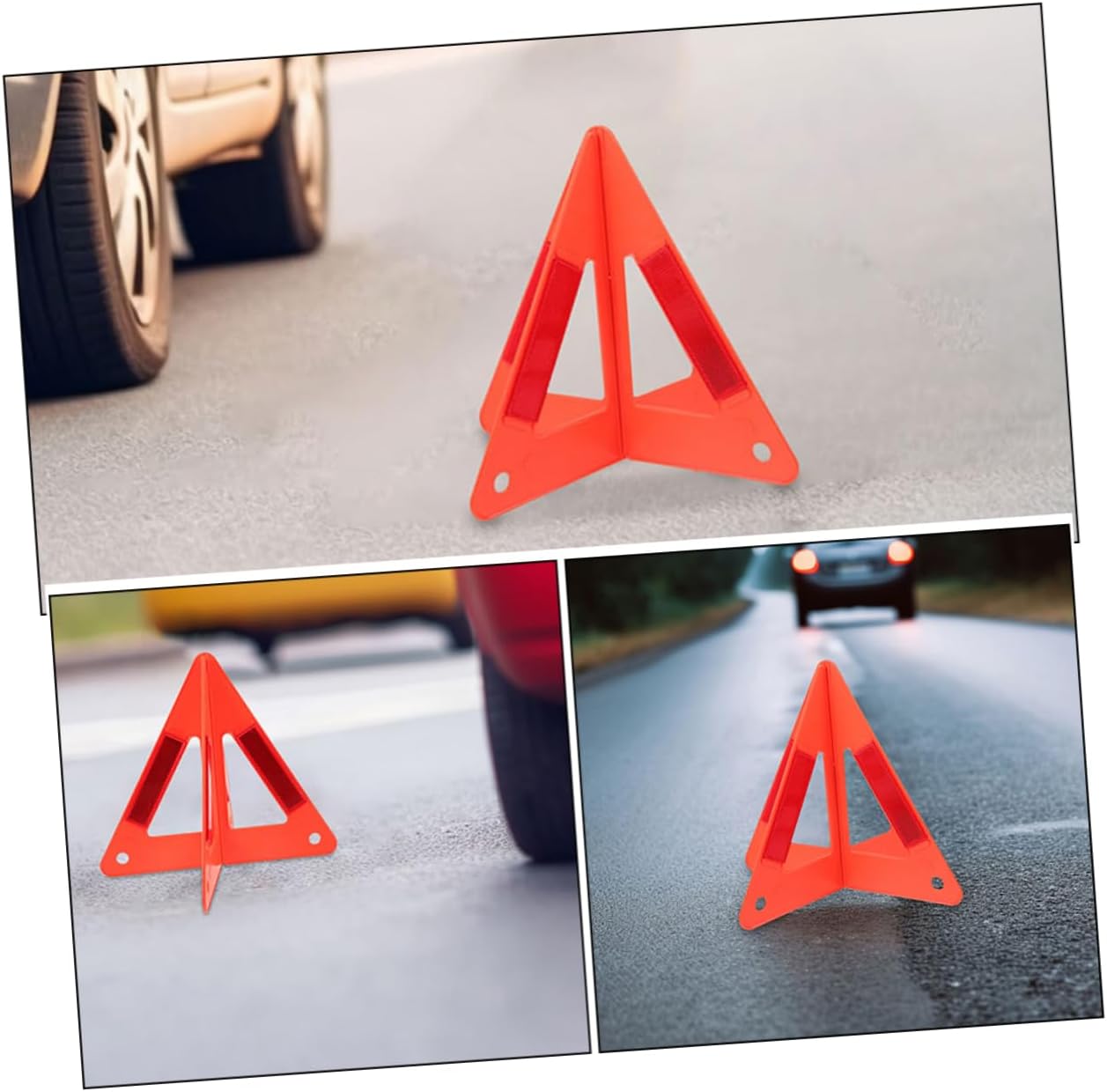 5pcs Automotive Warning Safety Kit Emergency Warning Triangle Reflectors Reflective Roadside Signs Night Vision Sturdy Space-Saving