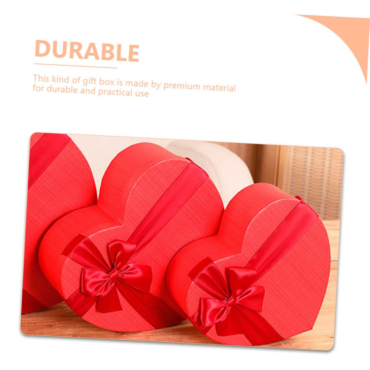 Yardenfun Herzförmige Geschenkbox 3 Stück Rot mit Deckel Papierverpackung Aufbewahrungsbox Valentinstag Hochzeit Süßigkeitenbox