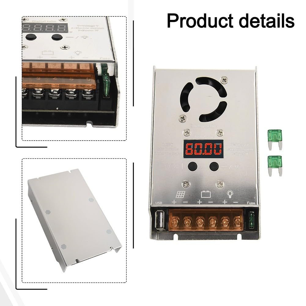 SPORTARC MPPT Régulateur solaire abaisseur de charge 450 W Puissance max 98 % d'efficacité Affichage LED pour système de batterie 12 V 24 V