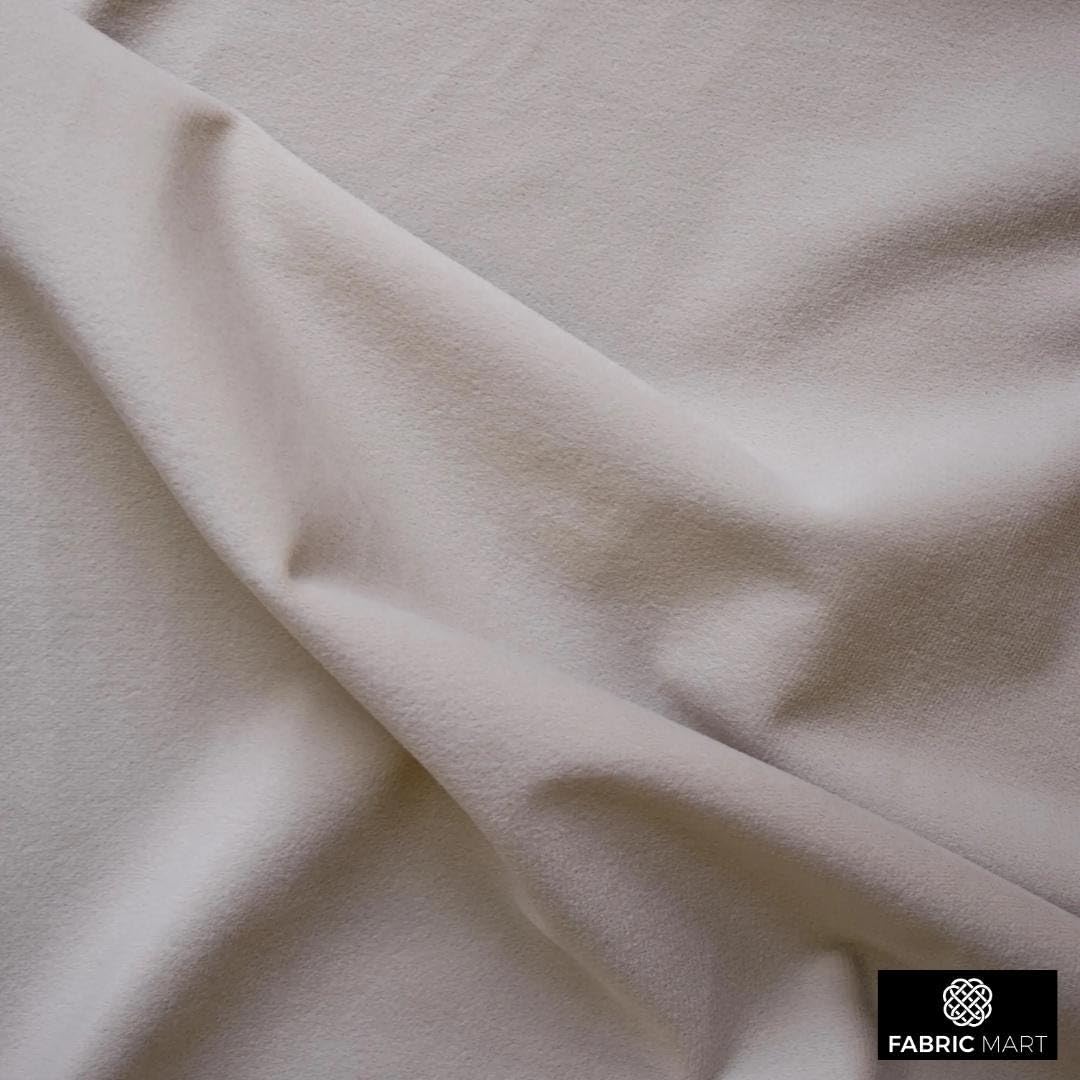 Fabric Mart Direct Adular Tela por Metro, 137 cm o 54 pulgadas Ancho Beige Terciopelo Tela, 1 medidor continuo Terciopelo de felpa de alta calidad Tela, Telas Para Tapizar, Cortinas Cojines