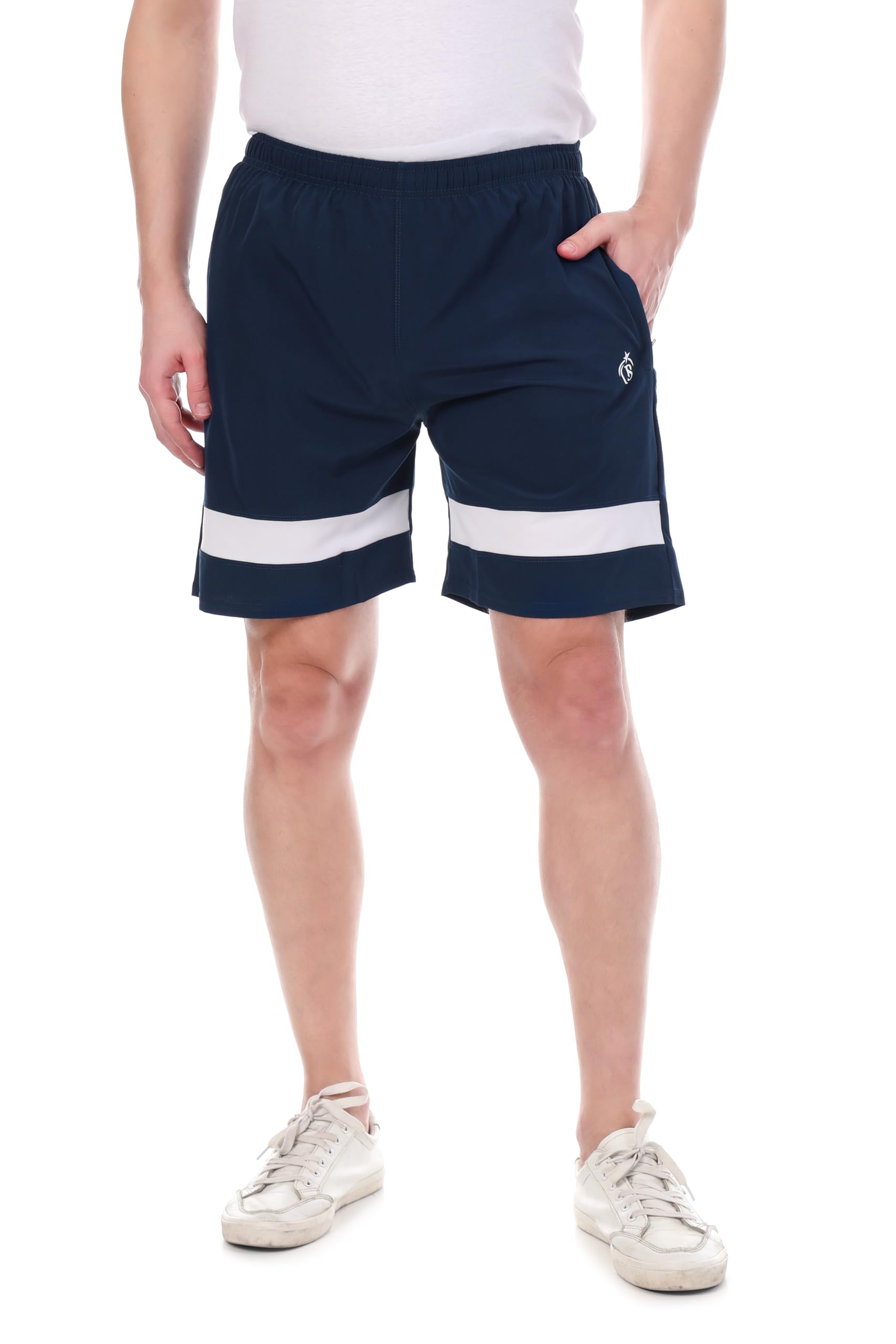 BLUE STAR SHARK Men’s Athletic Sports Shorts with Zipper Pockets | Lightweight Quick-Dry Breathable Running Gym Workout Training and Fitness Short for Men | Comfortable Stylish Activewear-image-7