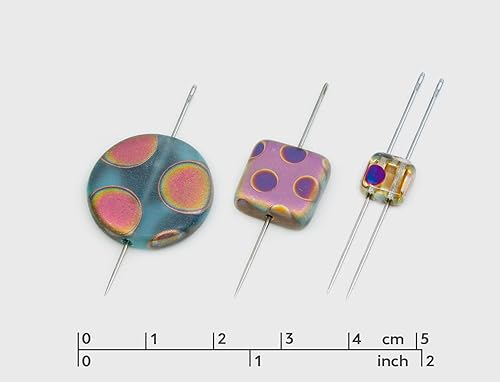 Miniatura 2 de 1.75 oz (50 g) Mezcla de cuentas únicas de vidrio de Bohemia checa, Vitrail Sliperit azul, violeta rosa, patrón de puntos, mate y brillante, hecho a