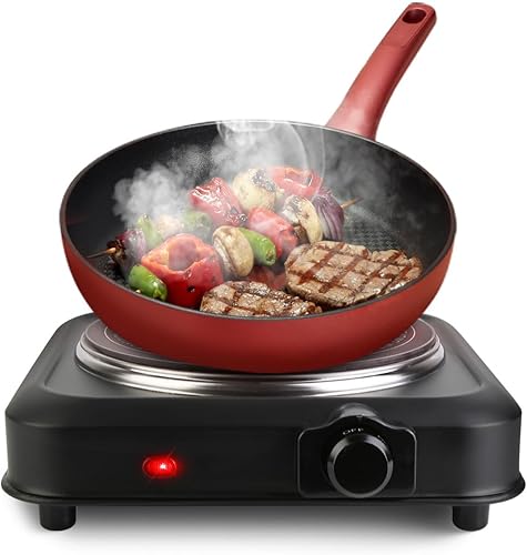 Miniatura 38 de Estufa eléctrica portátil, estufa eléctrica de doble quemador de 2000 W, quemadores infrarrojos para cocinar, quemadores dobles con placa de vidrio