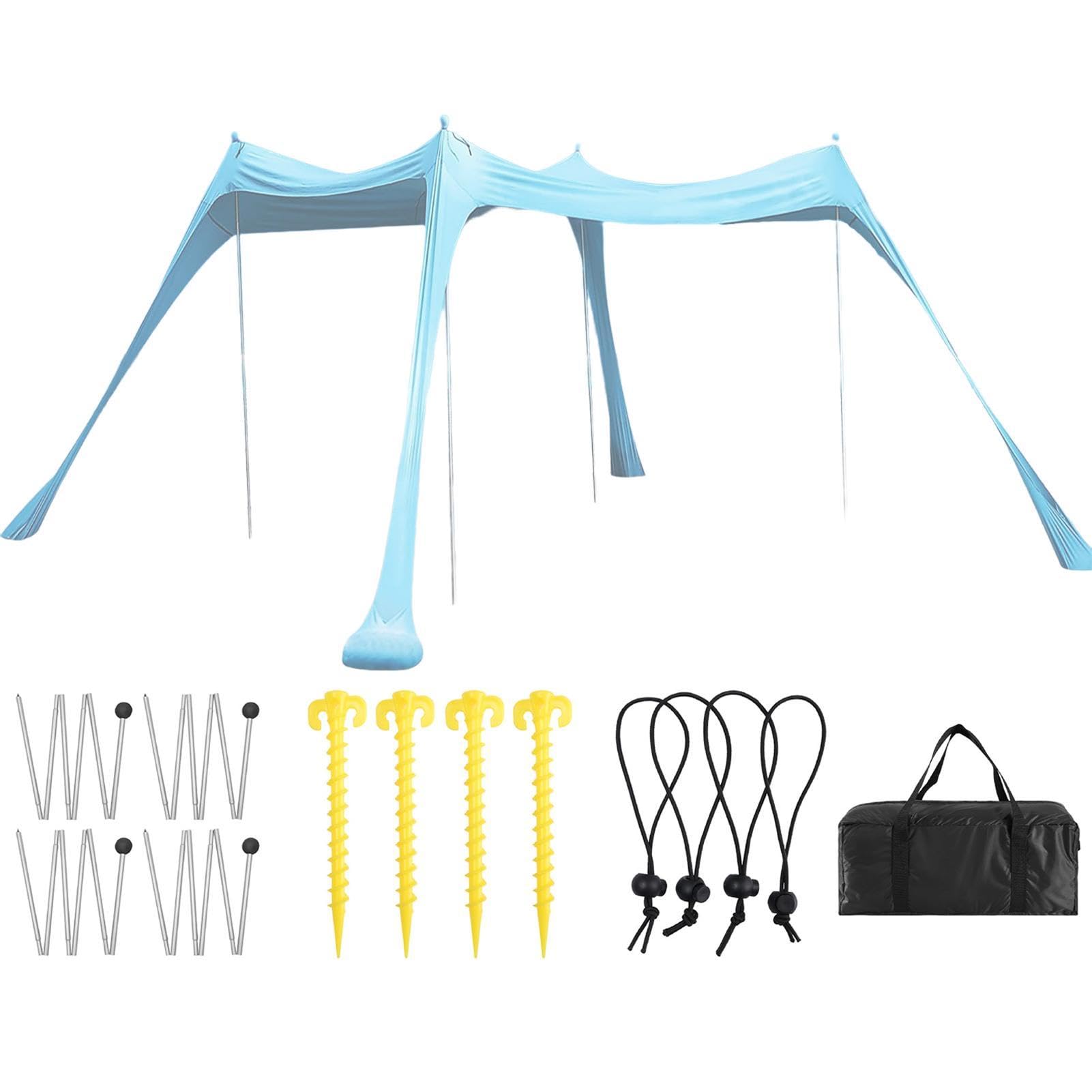 Tienda de campaña de Playa, toldo portátil para Exteriores, protección UV | refugio de playa ligero para la familia, tienda de campaña de fácil instalación, campamento en la playa, sombrilla para patio