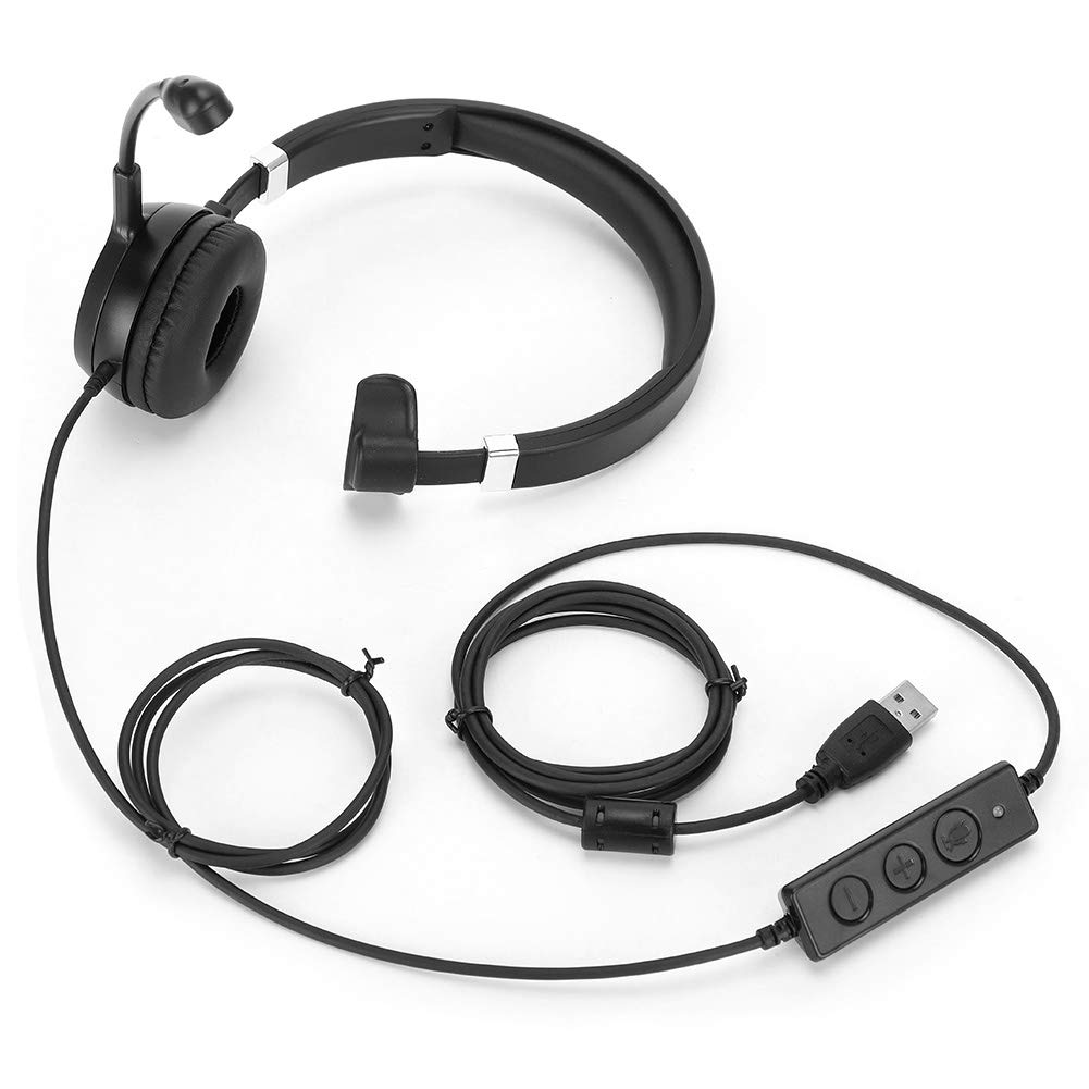 Communication Headset for Telephone and Computer, Noise Reduction Microphone, Clear Sound Quality, Adjustable Headband, Soft Ear Cushion, Durable Metal Hose, USB Wired Control-image-8