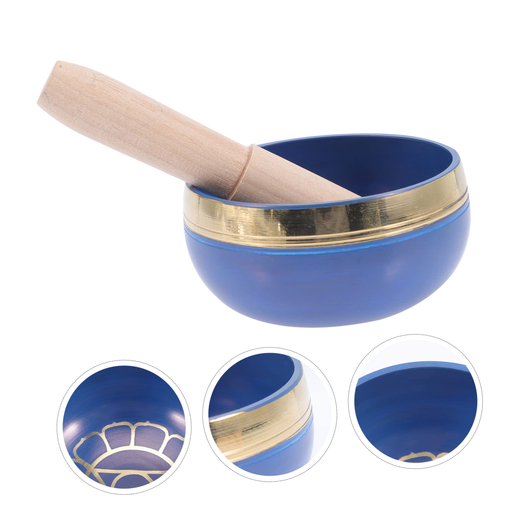 1 Set Ciotola per musica buddista Ciotola per meditazione Ciotola per canto blu Decorazione Ciotola per preghiera Ciotole per Chakra Ciotola Zen Ciotole per meditazione Ciotola per Buddha Fornitura