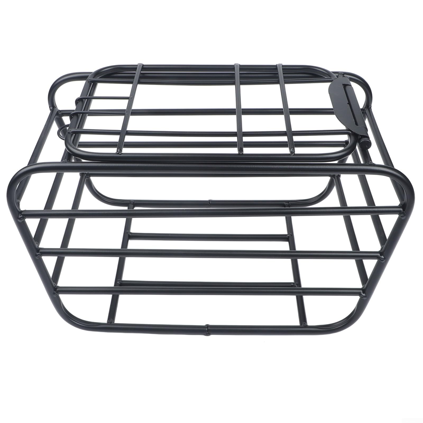 Fahrradkorb zum Tragen von Haustieren, E-Bike-Korb mit Pedalen an der Vorderseite, Hundetrage aus Karbonstahl mit Sicherheitsabdeckung und waschbarem Innenfutter, schwarz, 38,1 x 22,9 x 21,6 cm