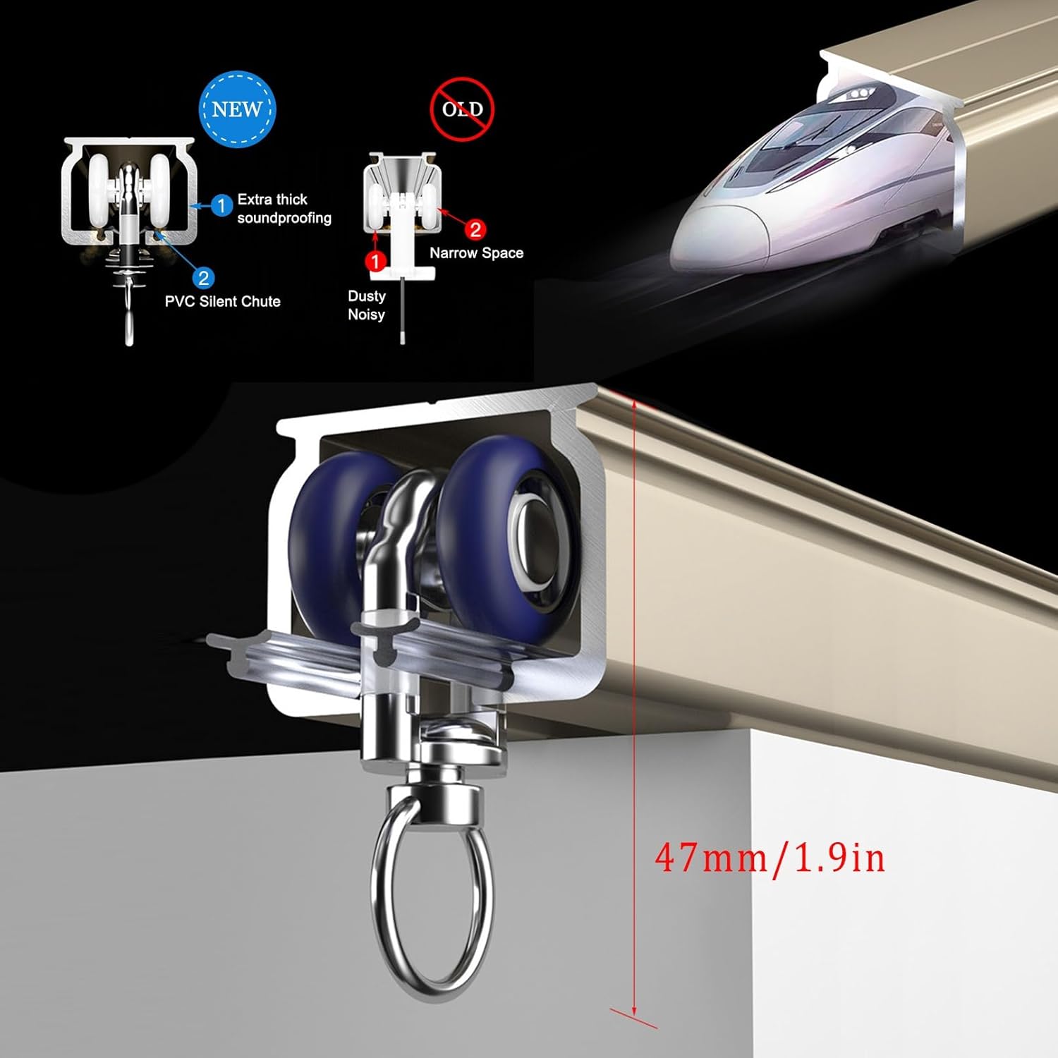 Heavy-Duty Ceiling Track Set, Extra-Thick Aluminum Alloy, Easy Install Room Divider, High-Gloss Finish, Strong Load-Bearing Design for Smooth Curtain Operation