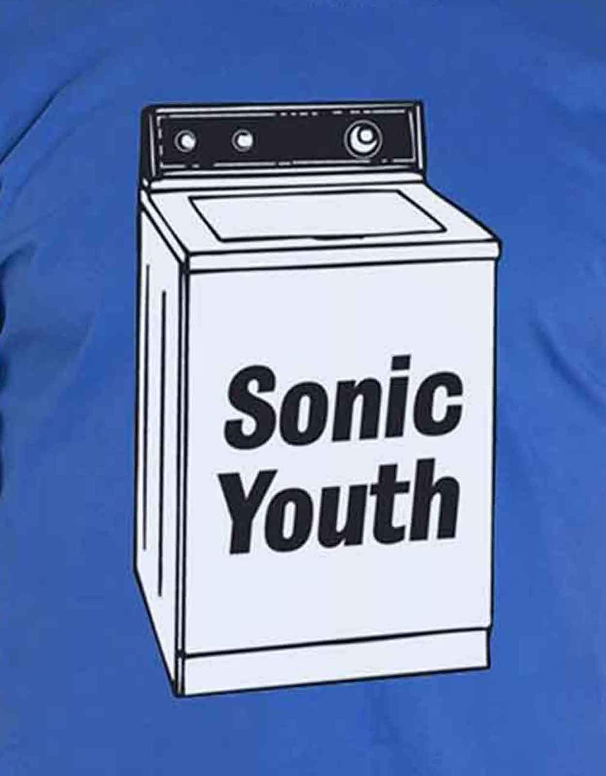 Sonic Youth T Shirt Washing Machine Album Band Logo Nouveau Officiel Homme Bleu