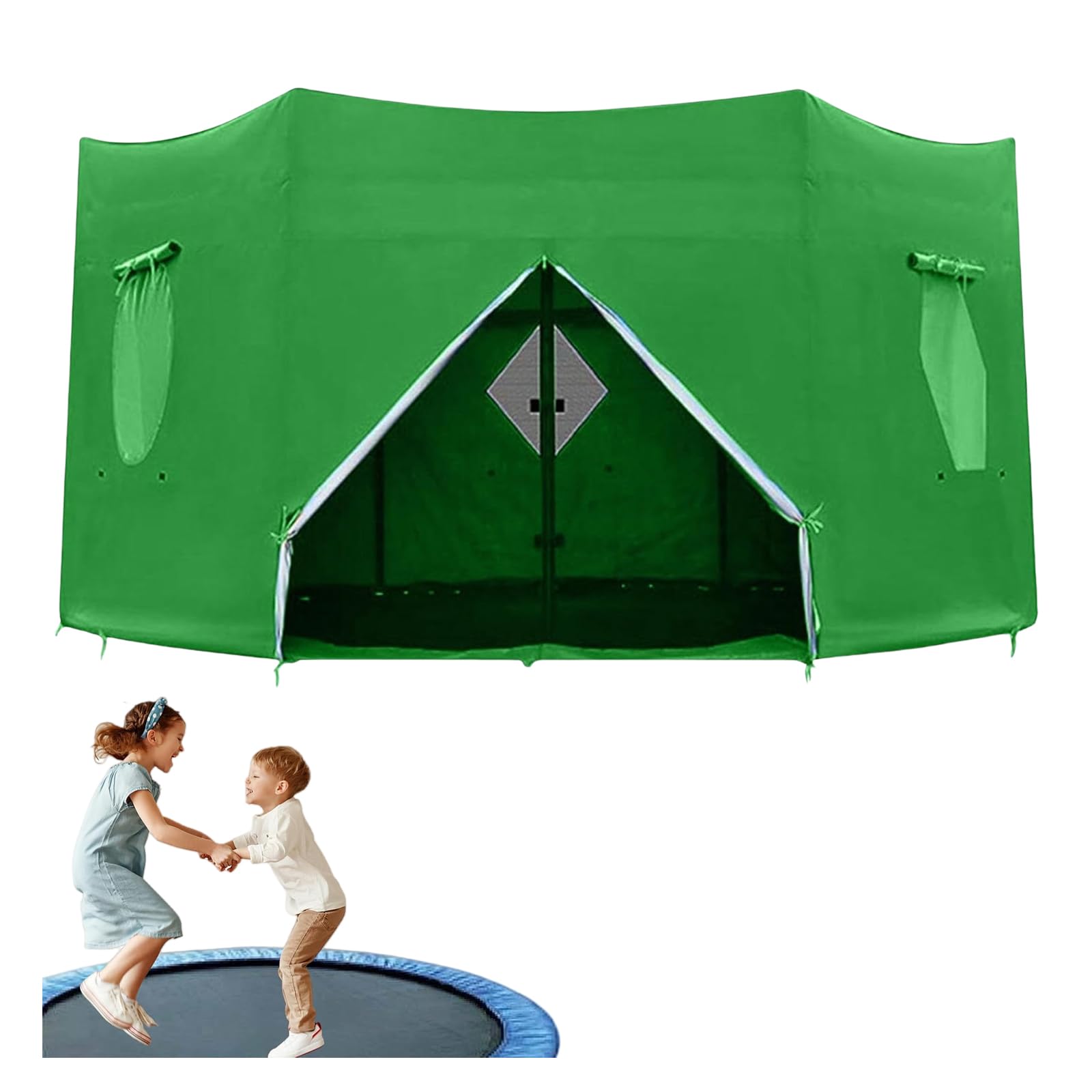Tenda Telo Protettivo Copertura per Trampolino Elastico (183/244/306/366/427cm) Tenda di Protezione dalle Intemperie per Tappeti Elastici | Resistente ai Raggi UV, Parasole (Verde,8FT-6 2.44m)