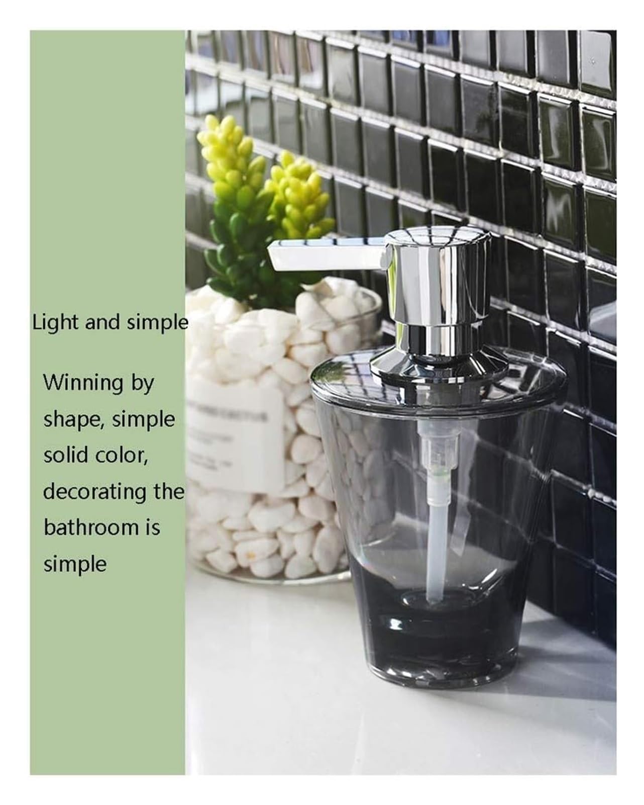 WDSOPK Bathroom accessories Modern DesignedRefillable Shampoo and Conditioner Dispenser Liquid Soap Dispenser with Pump for Bathroom Lotion Home & Kitchen (Gray)
