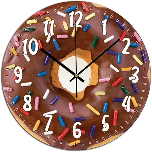 Miniatura 4 de ArogGeld Reloj de pared con diseño de palomitas de maíz, bonito reloj de pared vintage para sala de cine de 15 pulgadas, funciona con pilas, reloj