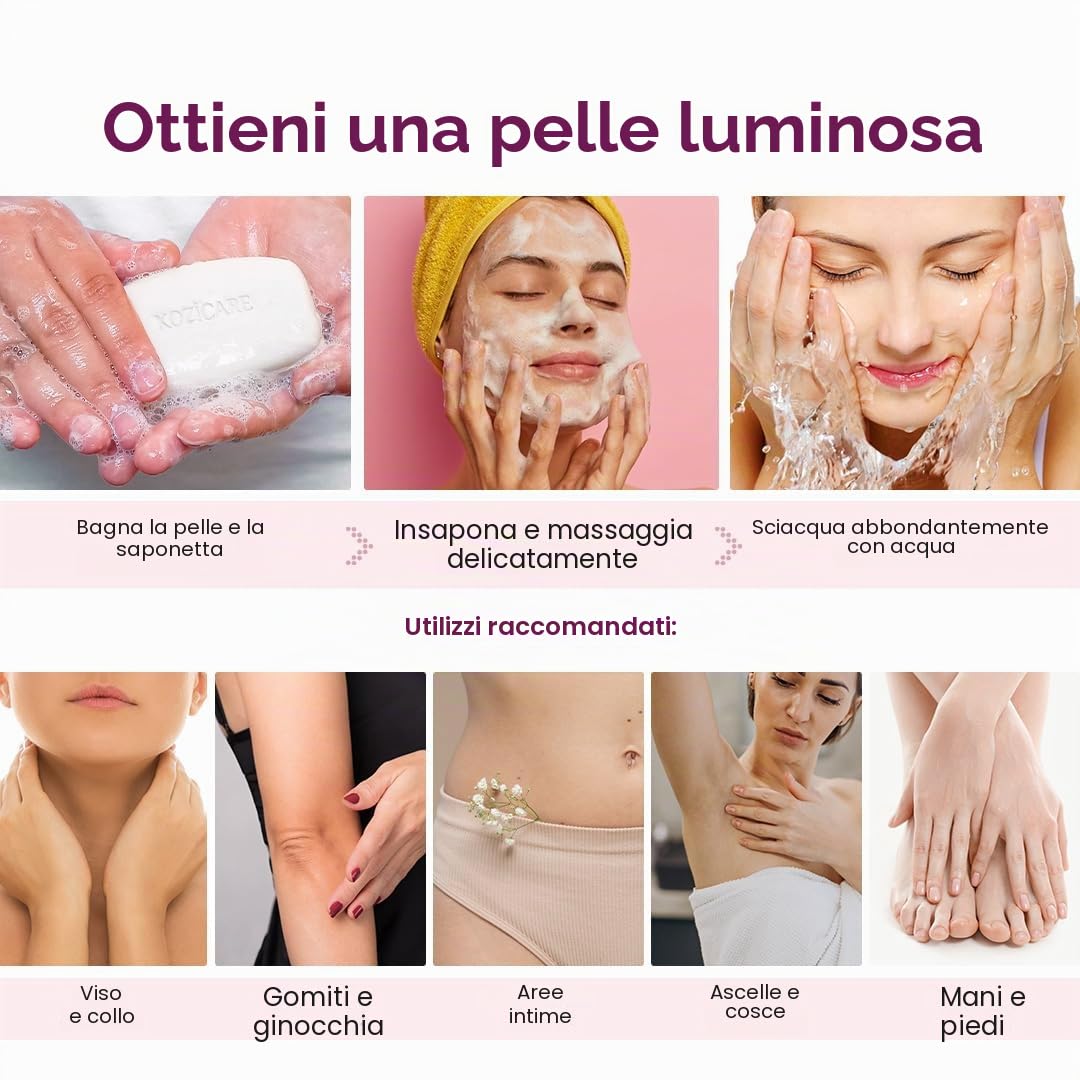 Kozicare - Sapone sbiancante per la pelle, 75 g (confezione da 3)