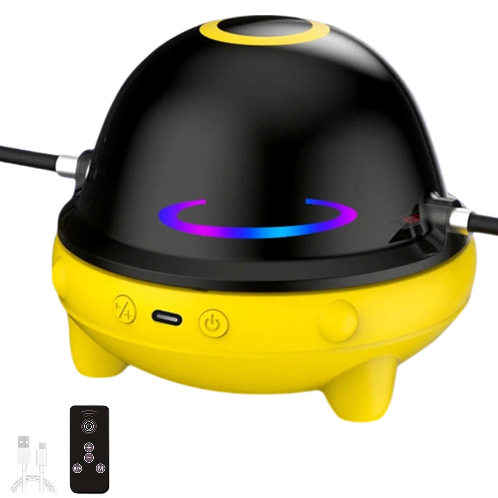 Macchina per Saltare La Corda Intelligente, Corda per Saltare Fitness Elettronica per Bambini Adulti, Corda per Saltare con Conteggio, 10 Velocità, Musica Bluetooth, Telecomando,Yellow
