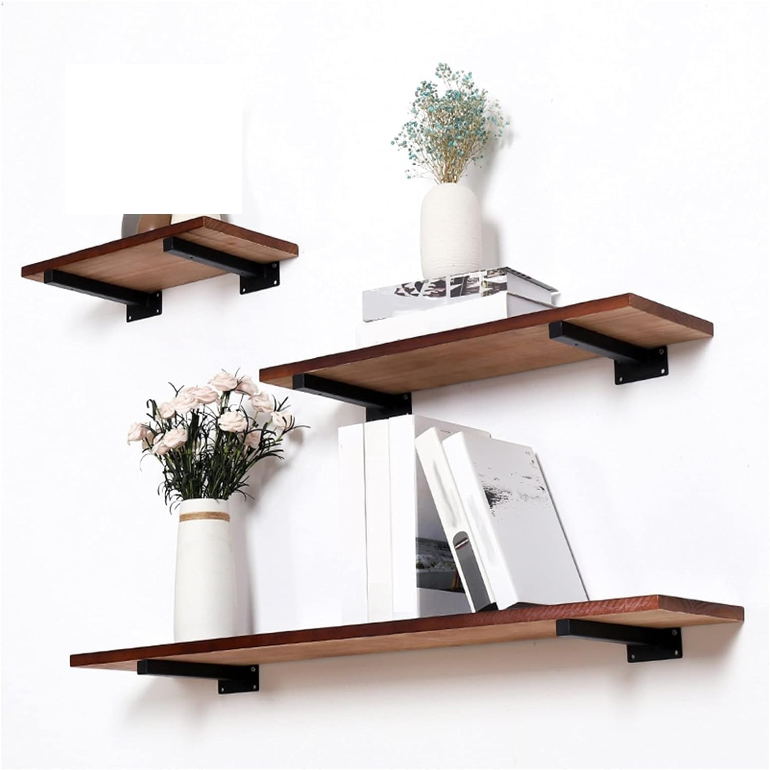 Shelf Brackets,Shelf Support Peg,Wall Brackets，Bracket, Shelf Brackets,Wall Mounted Shelf Corner Brace,Shelve Bracket Black Industrial, 2 Pieces of Wall mounted Floating Shelf Brackets, for Kitchen/ba