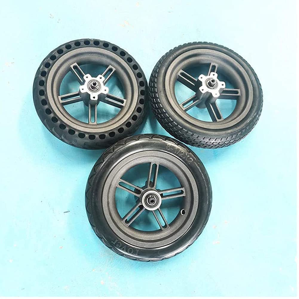 Roue complète pour Scooter électrique, 8 pneus Solides antidéflagrants 1/2X2, sans Entretien, résistant à l'usure et antidérapant. Conception en nid d'abeille, Pneu Non Gonflable