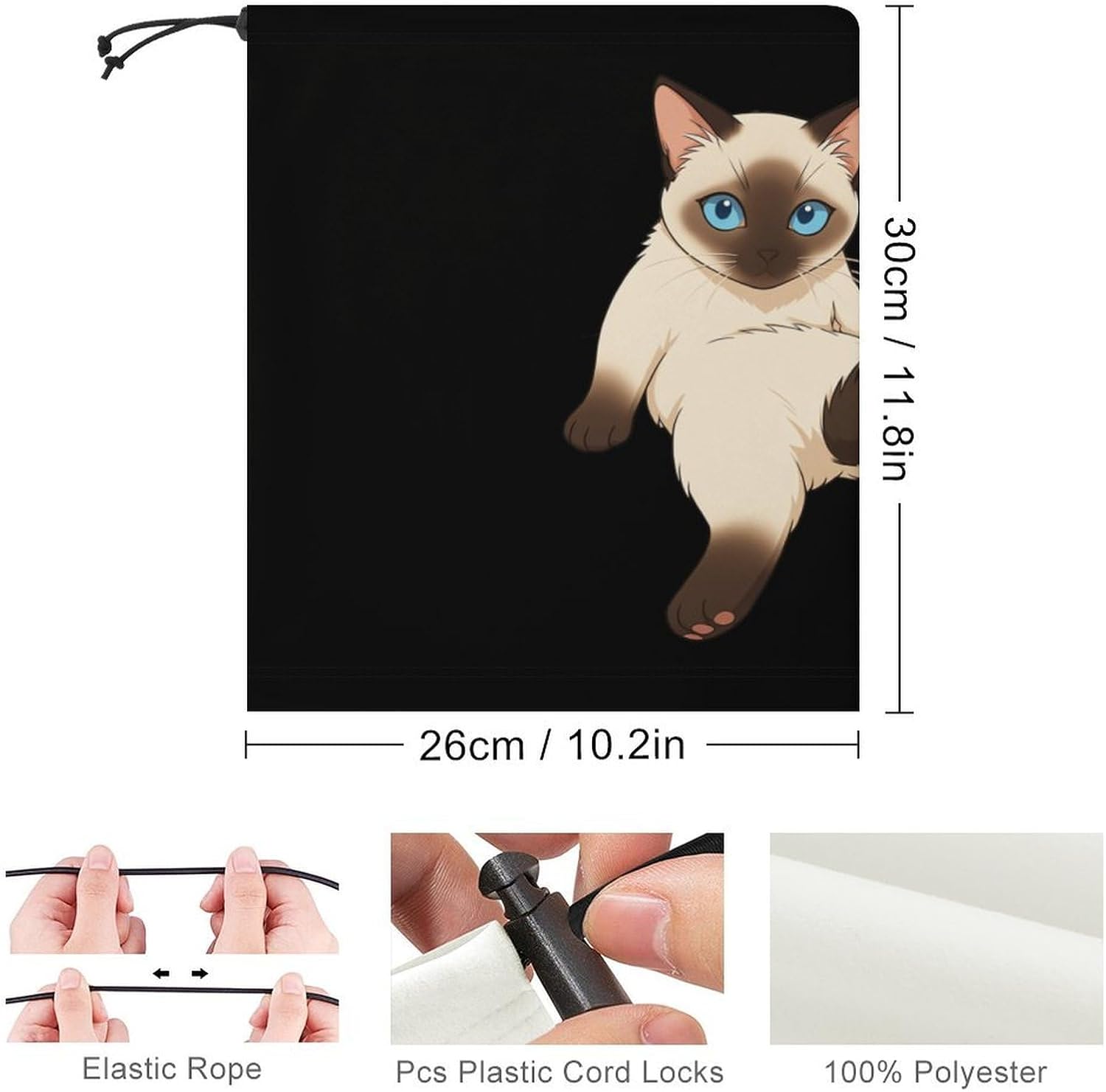 Funny Siamese Cat Unisex Neck Gaiter Face Scarf Cover Sun Hoods for Outdoor Hiking Skiing