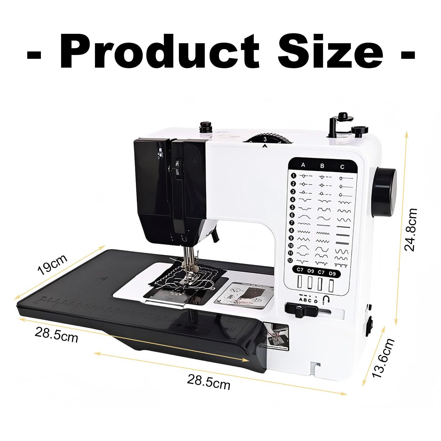 Machine a Coudre Debutant，Machine a Broder，Portable Automatique avec 38 Points Intégrés pour Débutants et Professionnels，avec Table D'extension pour les Débutants et Les Amateurs de Bricolage