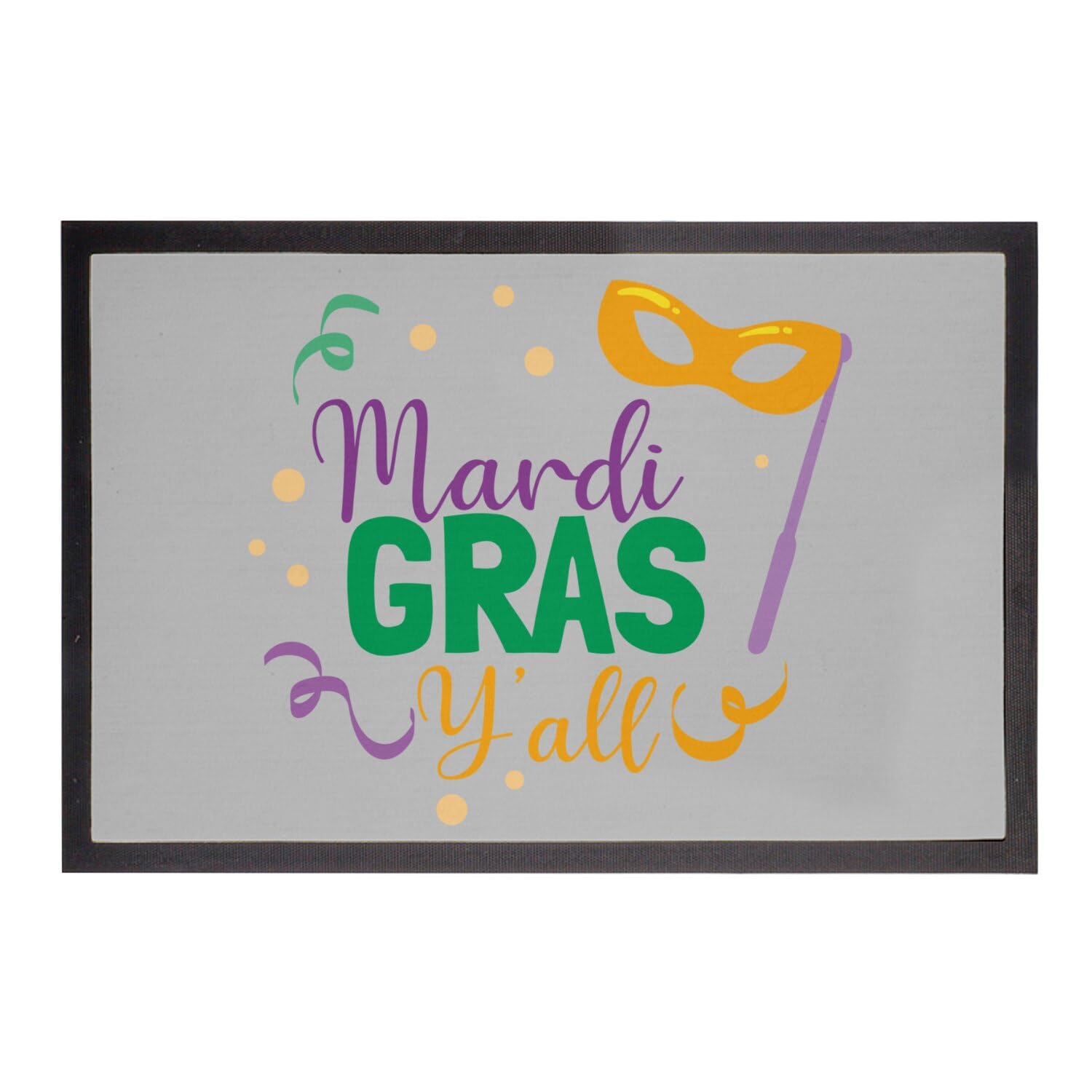 Paillasson Gris pour une entrée festive sur le thème Mardi Gras Carnival 75x50