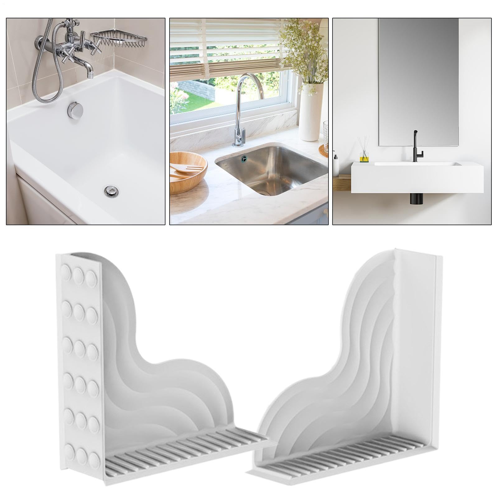 Generisch FStopper - Paraspruzzi per doccia, senza colla, 1 paio, protezione dall'acqua, per proprietari di casa, genitori professionisti, anziani, bagno, cucina, appartamento