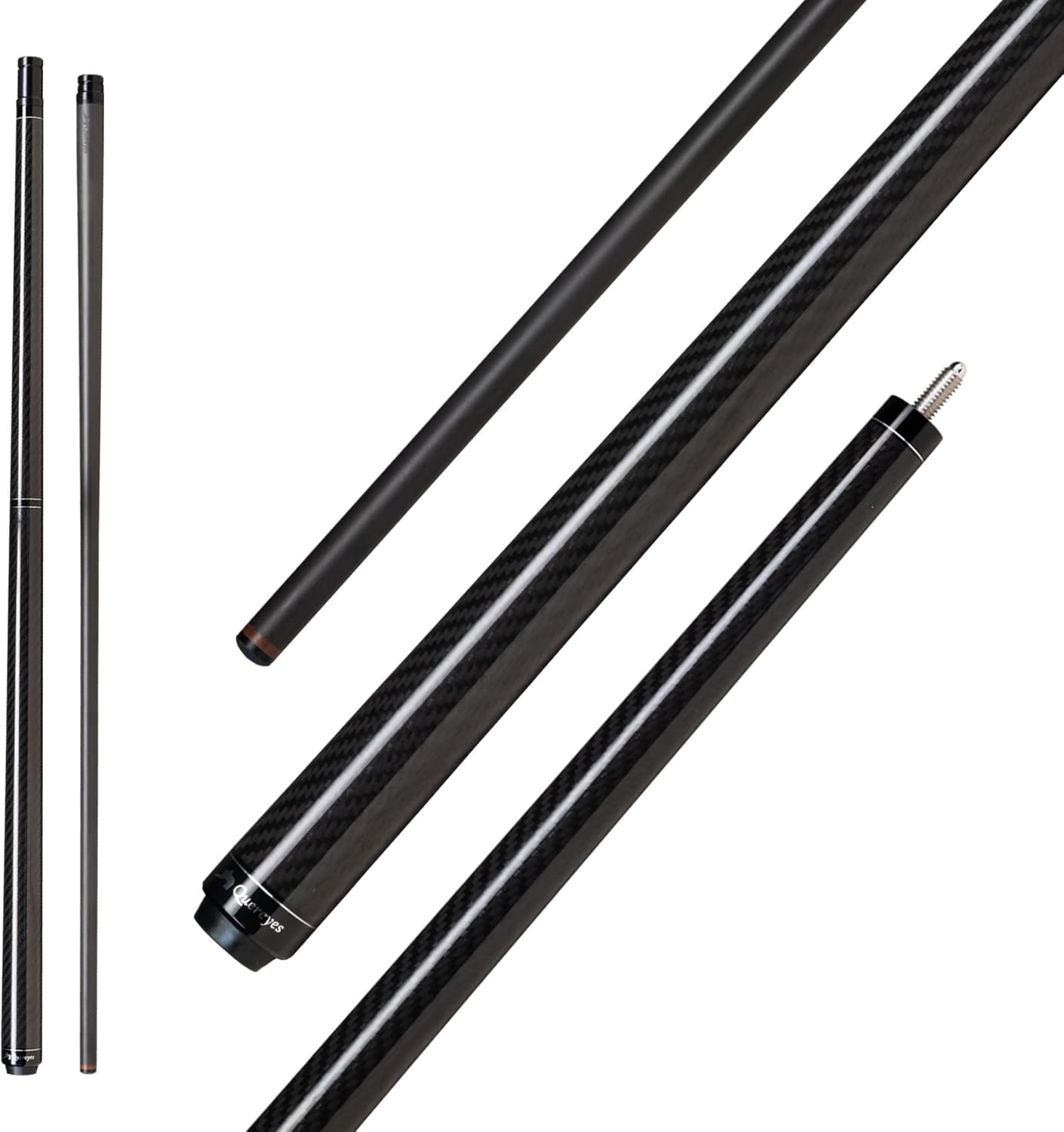 Carbon Fiber Heavy Break Cue Pool Stick,Professional Carbon Fiber Jump Break Cue,58" Breaking Stick with Joint 5/16×18