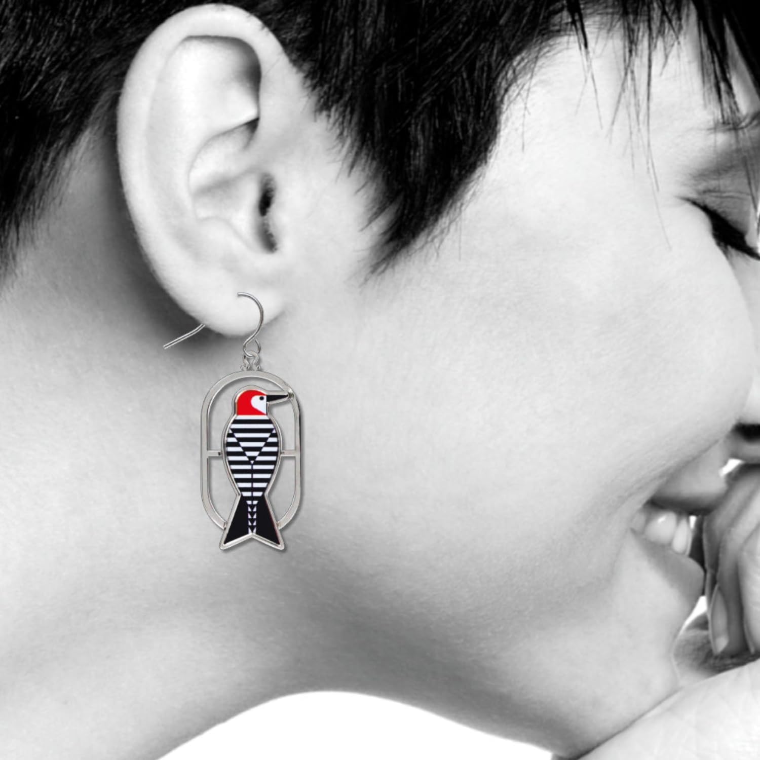 Charley Harper Woodpecker Earrings