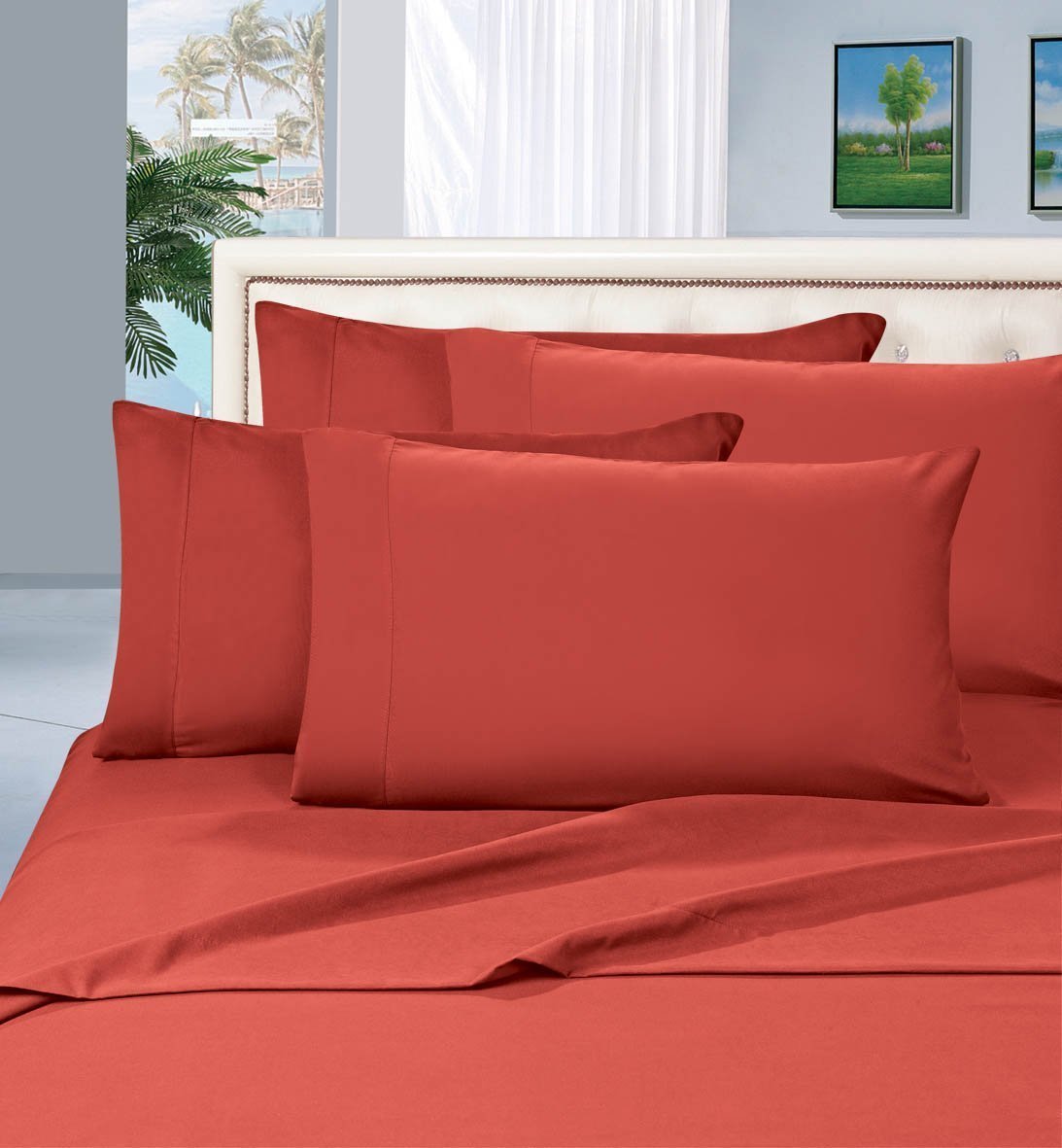 Elegant Comfort Best Softest Coziest Bed Sheets Ever 1800 Thread Count Brushed Luxury Wrinkle Resistant 4-Piece Bed Sheet