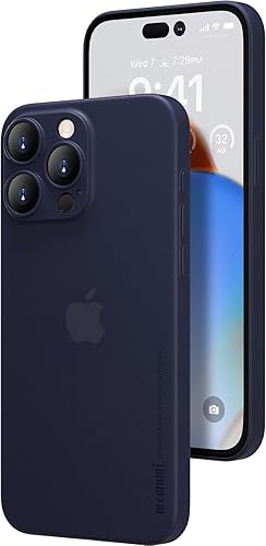 memumi Funda delgada para iPhone 15 Pro de 0.012 in, ligera, cubierta de lente de cámara, protección completa PP acabado mate, cubierta trasera