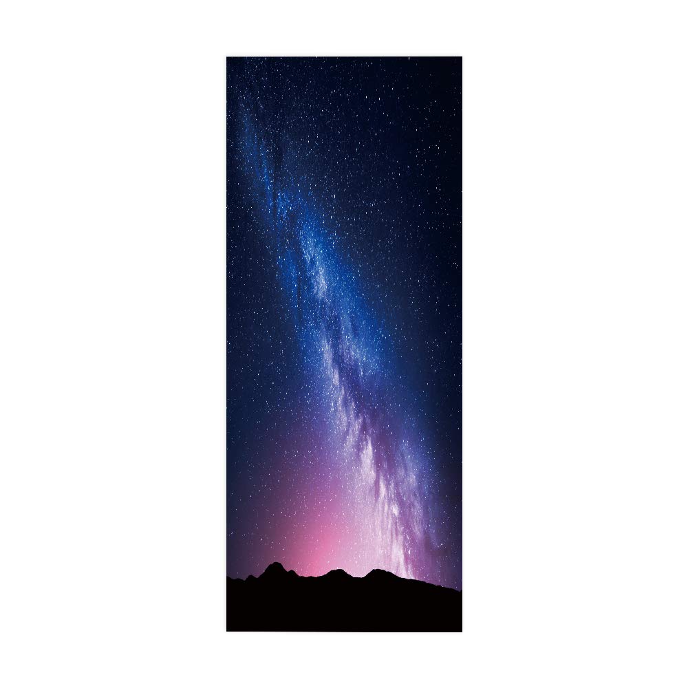 Stickers mural porte 3D bleu ciel étoilé poster autocollant vinyle 93x205 cm
