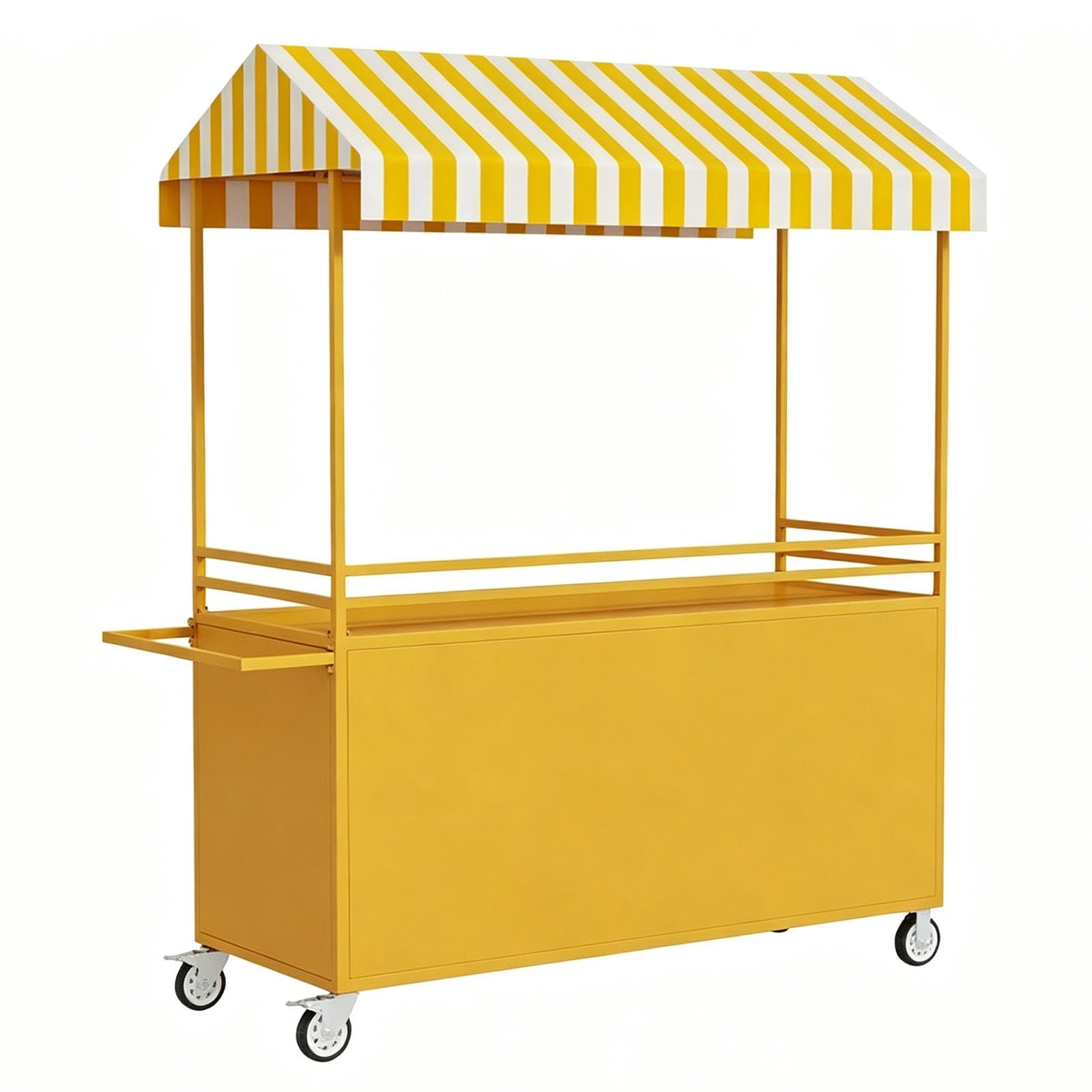 WNGJZZYC Portable Vendor Cart with Canopy, Mobile Food Display Stand