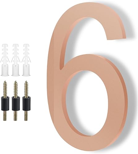 Miniatura 29 de DEWEL Números flotantes de casa grandes de 8 pulgadas para exteriores, decoración de números de dirección de casa modernos negros para señalización