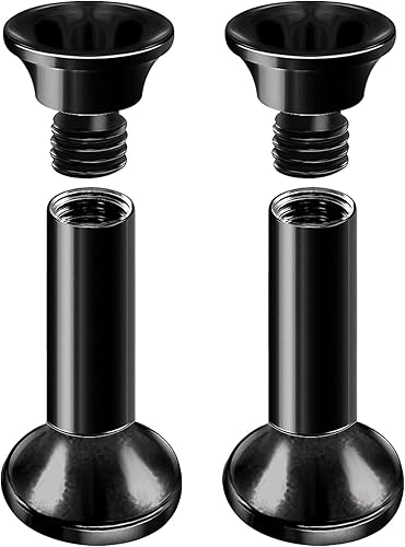 Negro PVD recubierto de acero doble llamarada internamente roscado túnel tapón de estiramiento de oreja Piercing 2 unids