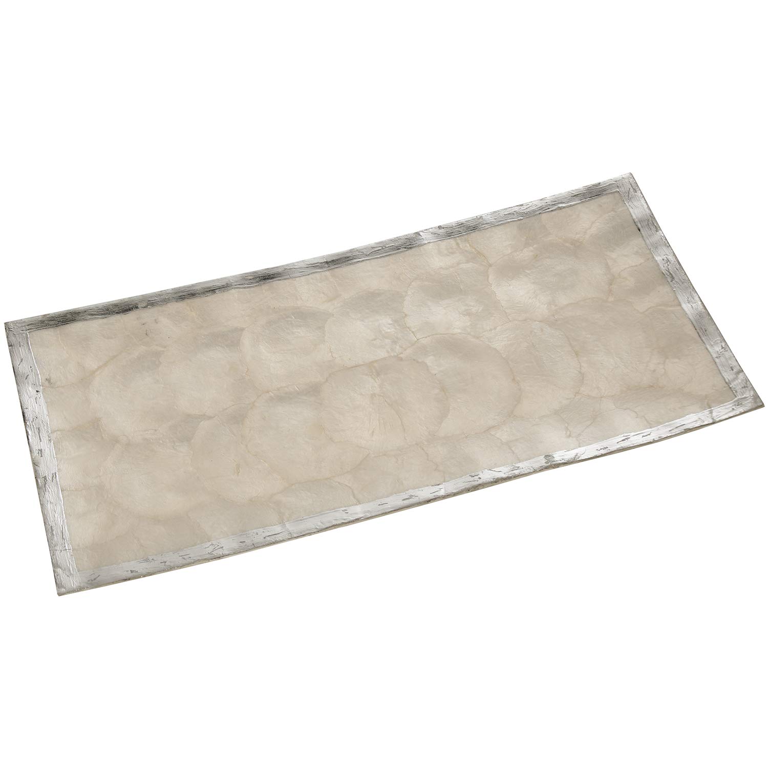 Coupe de rangement en nacre 40x20cm argent pour organiser vos bijoux et clés