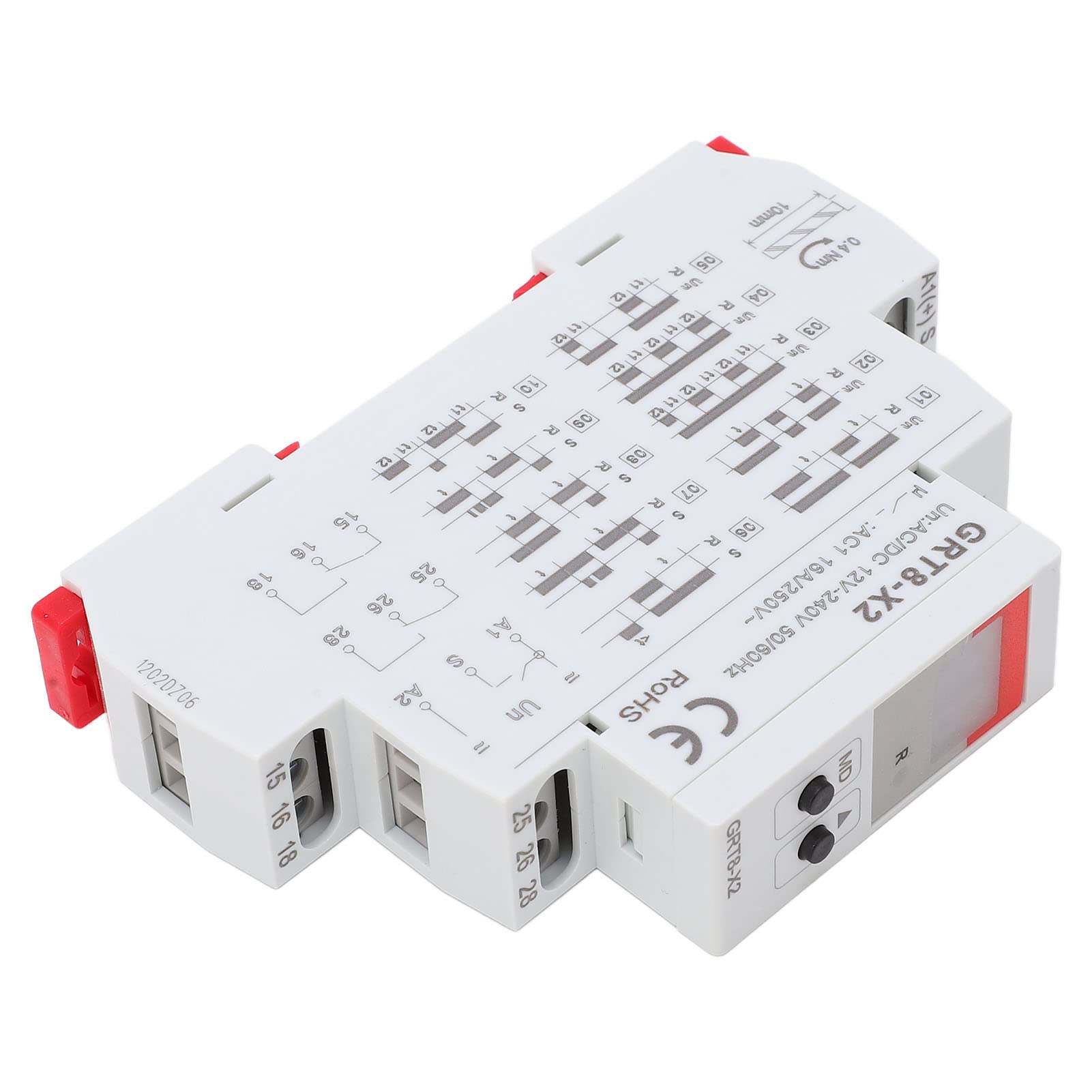 Temporizador de retardo de relé de Tiempo con Pantalla Digital y Rango de temporización Ajustable - CA 12 V - 240 V - Carcasa de ABS Retardante de Llama para Interruptor de