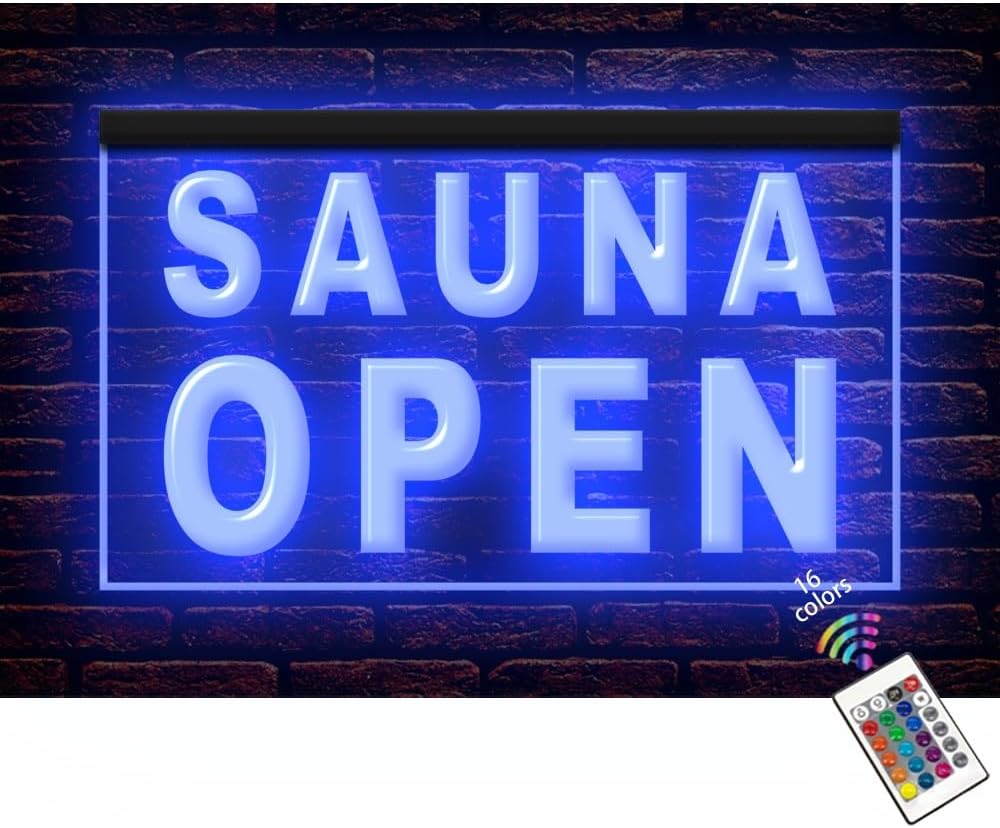 160029 Sauna Open Shop Beauty Salon Center Room Display LED Light Neon Sign (12" X 8", 16 Colors By Remote)