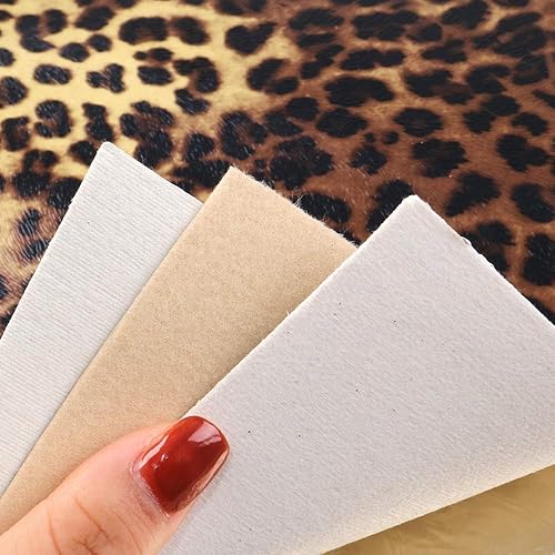 Miniatura 5 de David angie Hoja de piel sintética con estampado de leopardo, tela metálica de piel sintética con estampado de leopardo, 6 unidades de 7.7 x 12.9