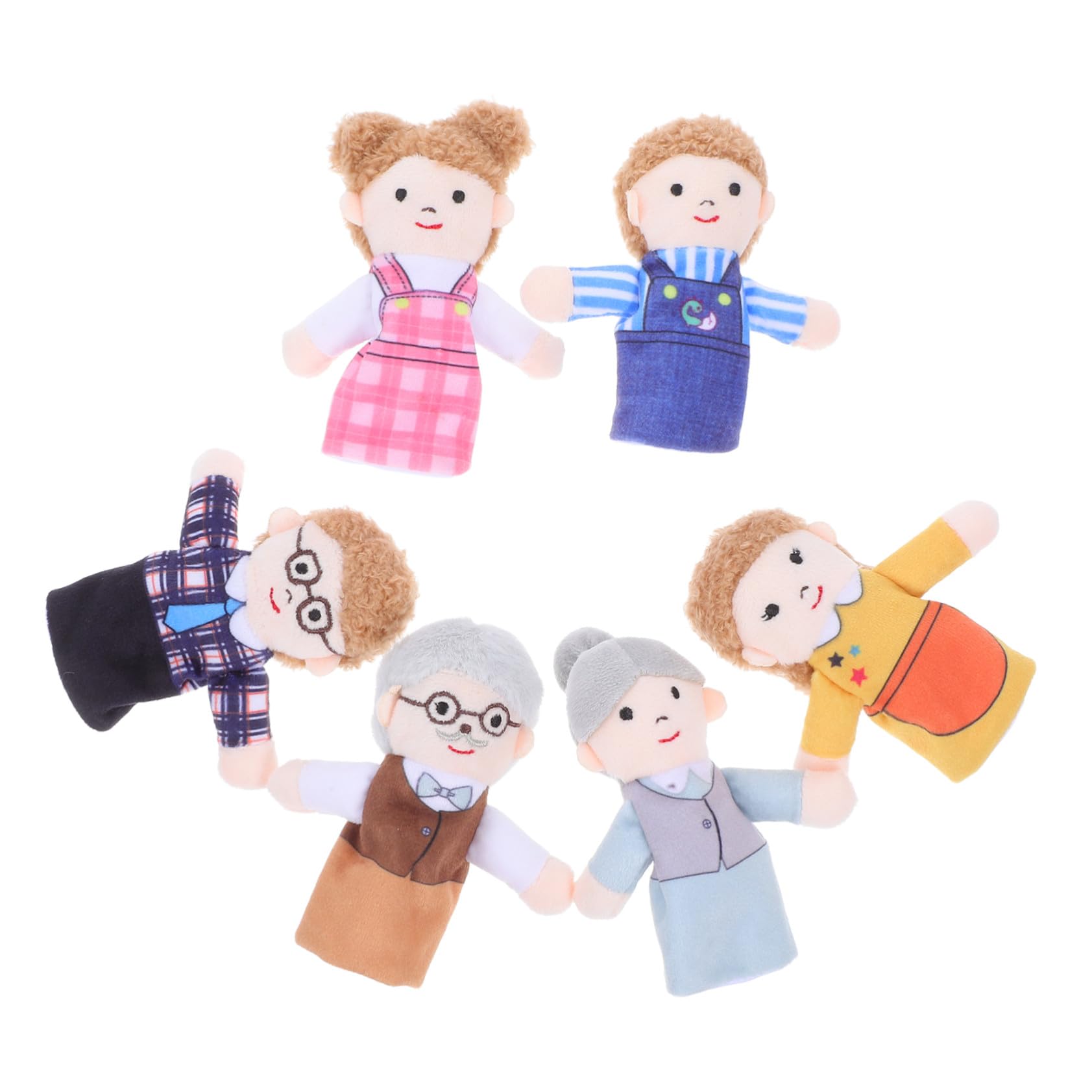 Hohopeti 6 Piezas Marionetas Dedos Familia de Peluche para Juguetes Educativos Preescolares para Teatro y Material y Cómodo para Padres y Profesores Interactivo Casa y Escuela