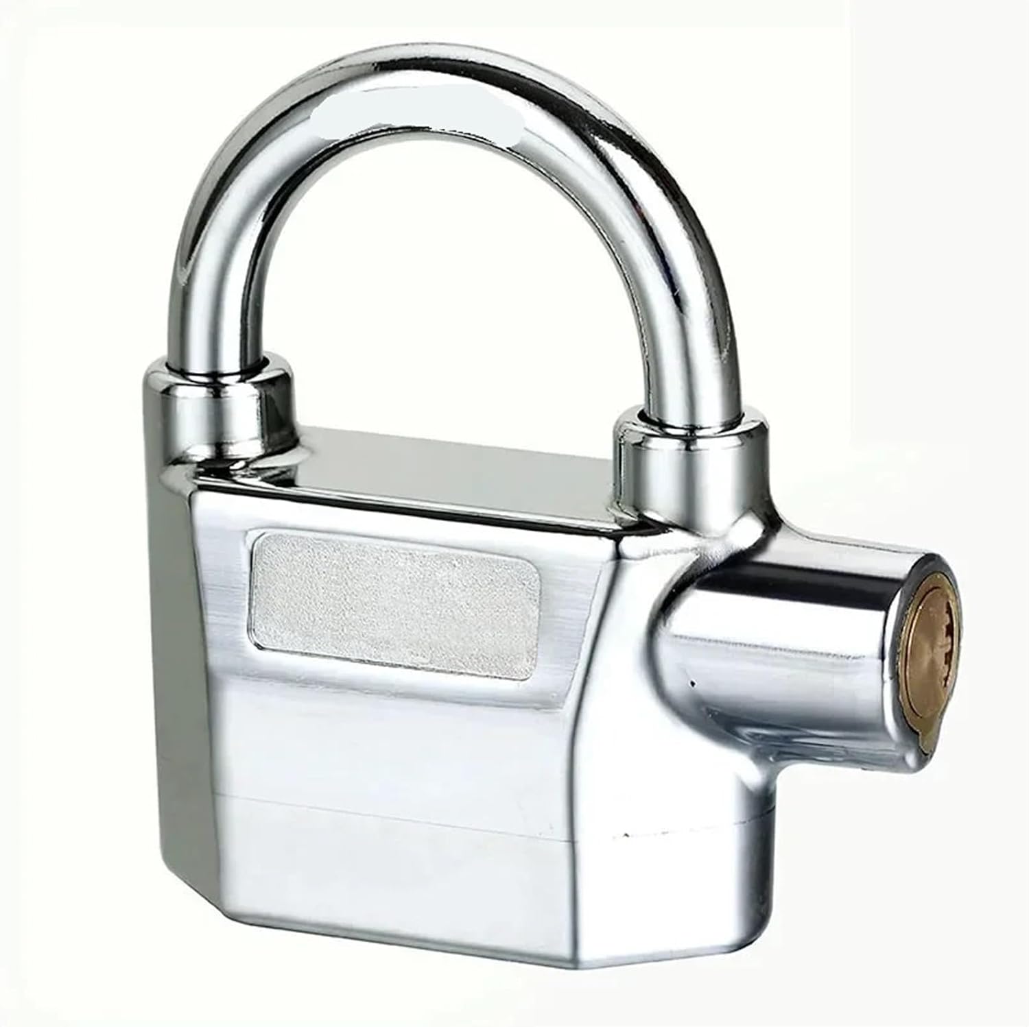 New Built-in Movement Sensor Security 110db Siren Alarm Lock Universal Anti-Theft Padlock for Bicycle Motorcycle Door Gate(Short-Silver)