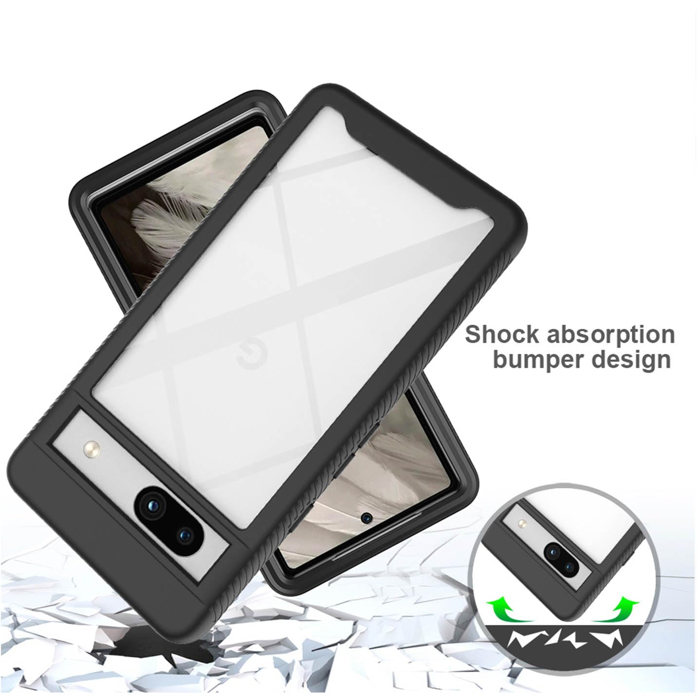 BORYA Funda para Google Pixel 7A, Resistente a los Golpes, Suave y