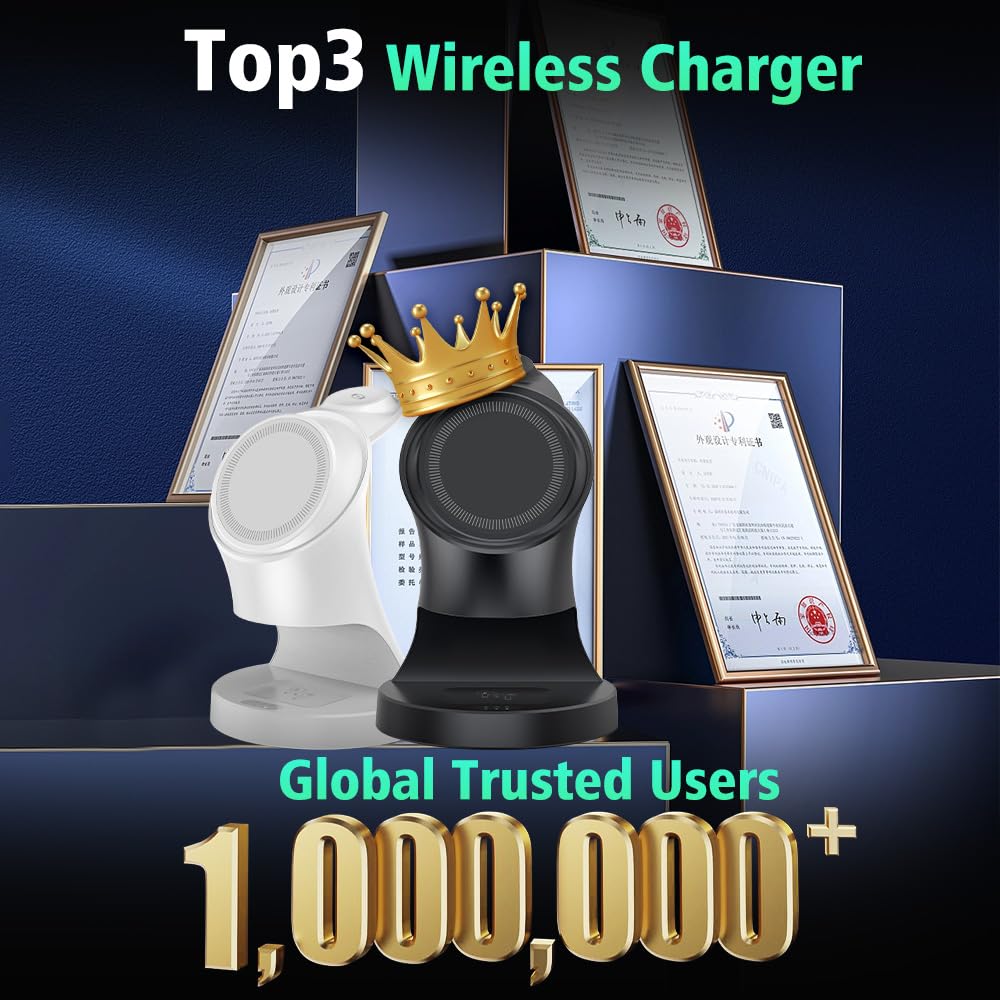 Stazione di ricarica 3 in 1 per dispositivi Apple 18 W Fast Mag-Safe Charger Stand Stazione di ricarica wireless magnetica per iPhone16 15 14 13 12 Pro/Pro Max/Plus/Mini AirPods