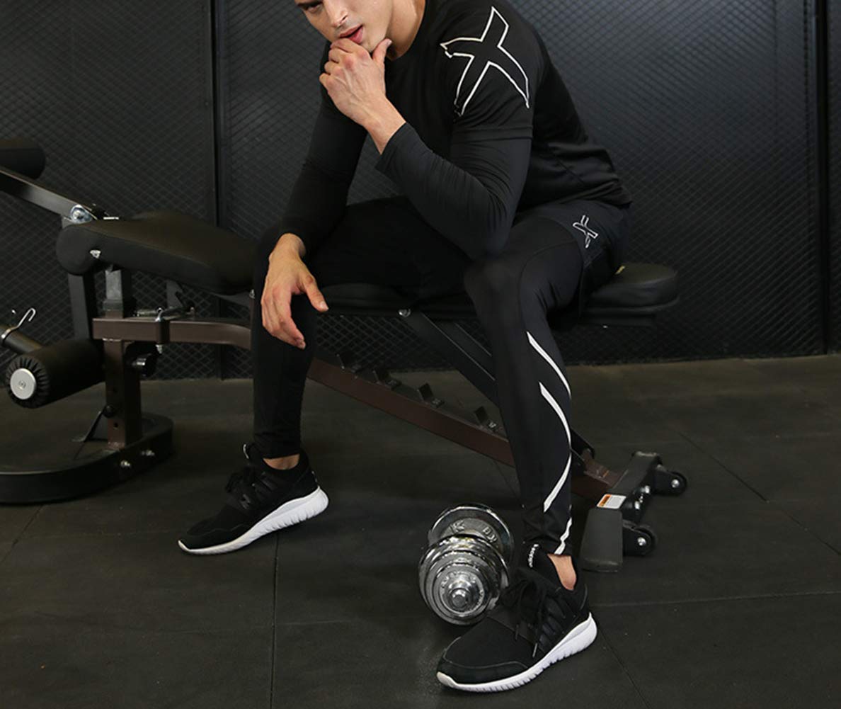 Moda odzież fitness, czteroczęściowy dres treningowy, odzież sportowa dla mężczyzn, elegancka, szara, XXXL