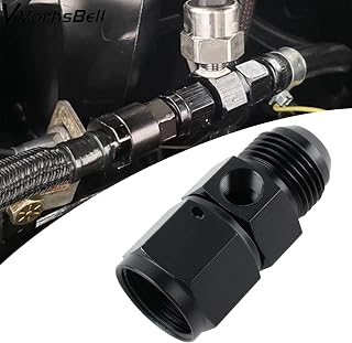 10AN Male Flare to 10AN Female Swivel with 1/8 NPT Gauge Port Fuel Pressure Take Off Fitting Adapter Aluminum