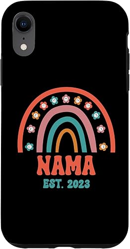 iPhone XR Retro Nama Groovy Grandma Est. 2023 Rainbow Boho Style Case