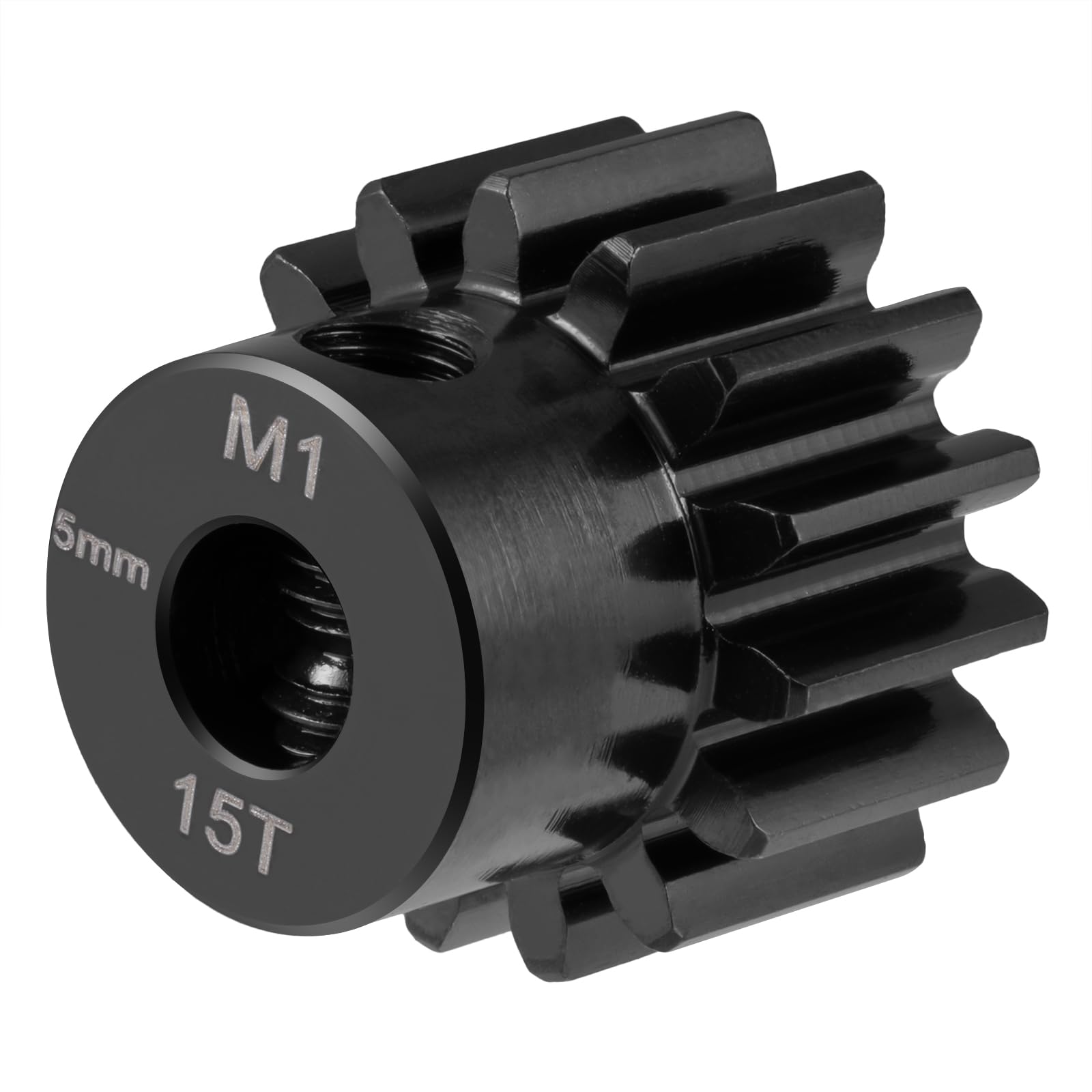 LSG Steel M1 Pinion Gear Set 5MM 11T 12T 13T 14T 15T 16T 17T 18T 19T Shaft Motor Gears for 1/10 Tra-xxas Arrma Tamiya LOSI RC Car Upgraded Parts (15T)