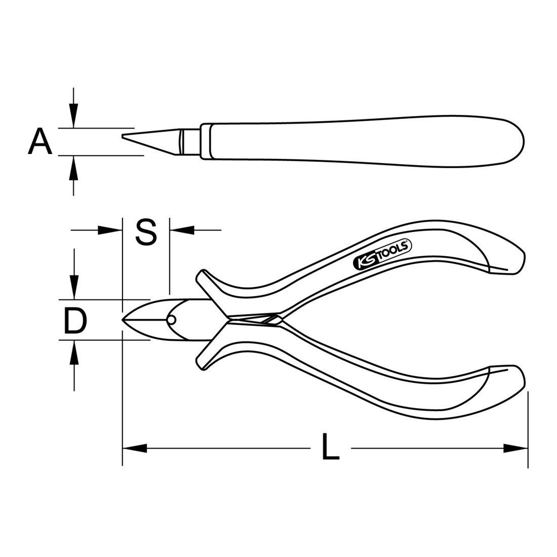 KS Tools 500.7084 Alicate de corte diagonal ESD, 125 mm