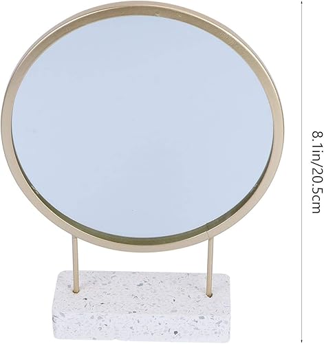 Miniatura 3 de Healifty Espejo cosmético para encimera, multifunción, espejo de maquillaje de escritorio, espejo de tocador para dormitorio y hogar (dorado)