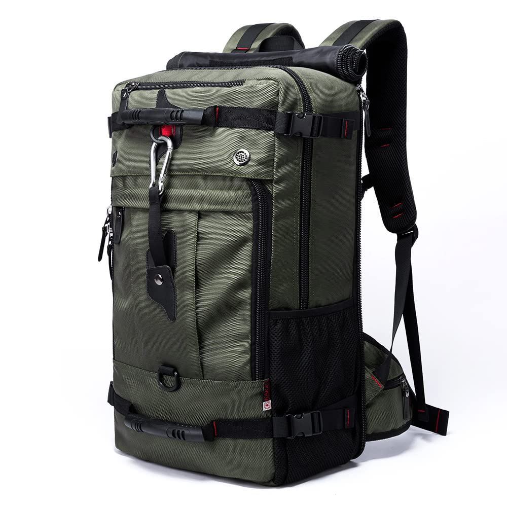Plecak turystyczny 40 l, na zewnątrz, sport, podróże, fitness, trekking, 3 w 1, jako plecak, torba na ramię, duża wodoodporna torba antykradzieżowa z zamkiem, zielony, L